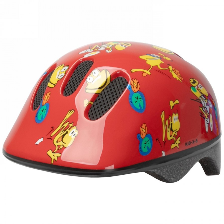 Toddler helmet kid-x-s, design: frog (red), size xs 46 - 52 cm, box - 1