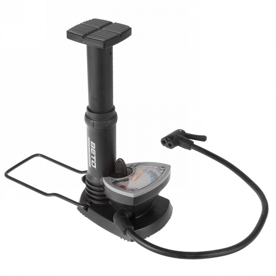 Mini stand/foot pump, with pressure gauge (3.5'), with double head, beta card - 2