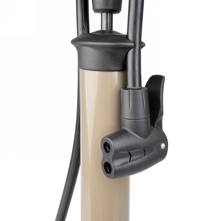 Floor pump beto, steel, silver/black, with pressure gauge, with double head for av/fv/dv (470323) - 3