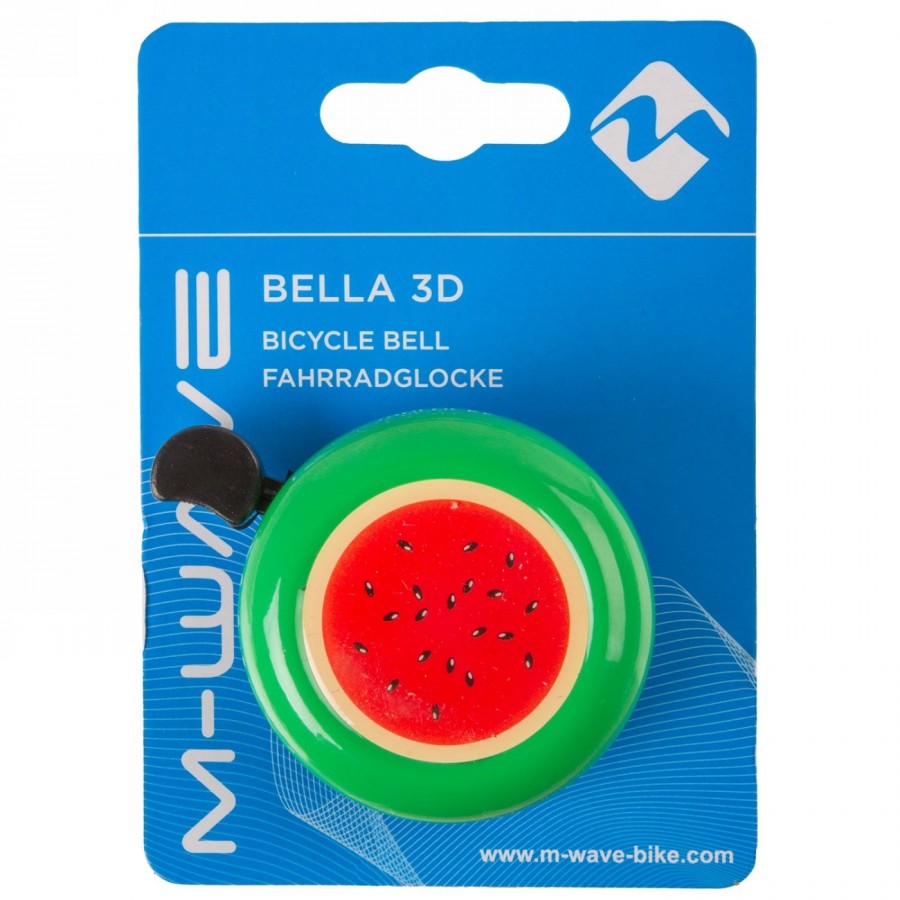 Steel lid bell, plastic base with 2 screws, design: 'watermelon', on M-wave card - 3