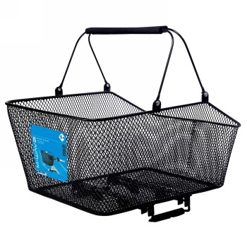 Panier en fil métallique ba-rm clamp l, biseauté, pour l'arrière, 45.5 x 29.5 x 21/13 cm (l x l x h), noir, avec pince, avec 2 p