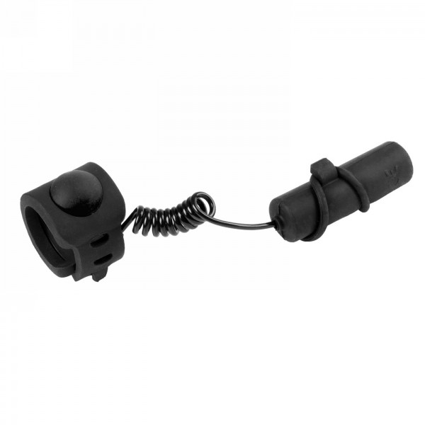 Electric bicycle bell, black housing, with holder for handlebars, with battery, m-wave-blister - 1