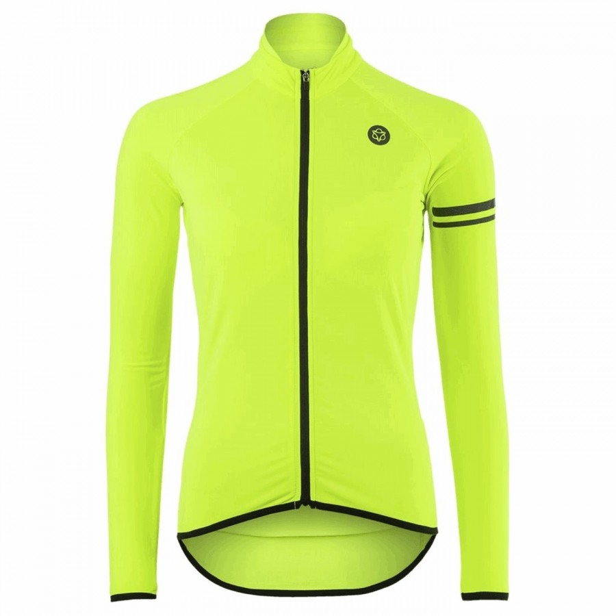 Maillot thermo sport mujer amarillo fluo - mangas largas talla xs - 1