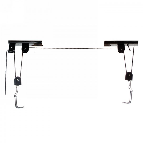 Bicycle lift, black, with rubber-covered mounting hooks to protect the bicycle from scratching, up to 4 m height, 20 - 1