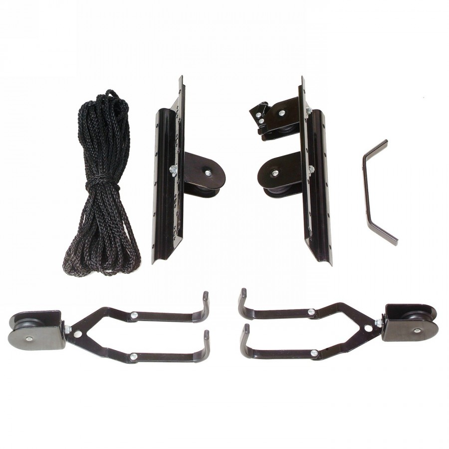 Bicycle lift, black, with rubber-covered mounting hooks to protect the bicycle from scratching, up to 4 m height, 20 - 6