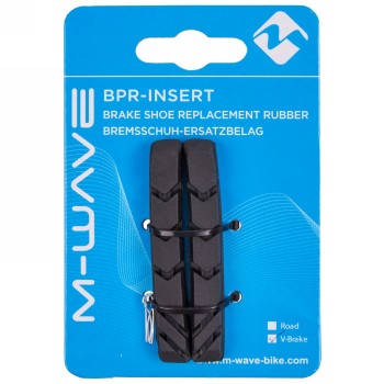 Replacement brake rubber bpr-insert-vc, with nirosta replacement pins for brake shoes no. 361742, in pairs on m-wave card in shr