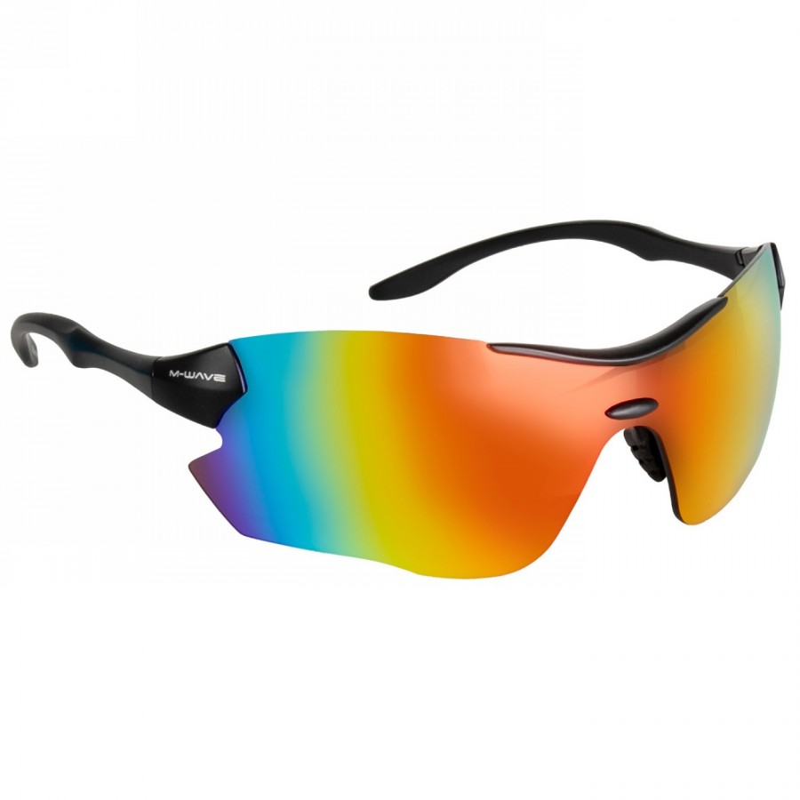 Sonnenbrille, m-wave, schwarz, mit dunklen entspiegelten gläsern, mit ersatzgläsern (klar, orange, iridium), ek - 1