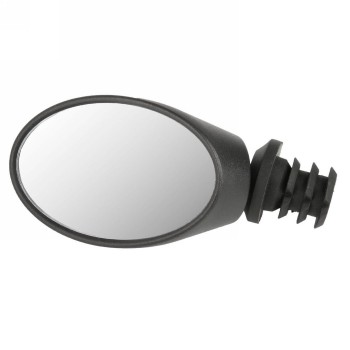 mini miroir vélo m-wave 'spy oval', réglable en 3d, noir, avec 2 supports pour différents diamètres de guidon, sur m-wave - 1