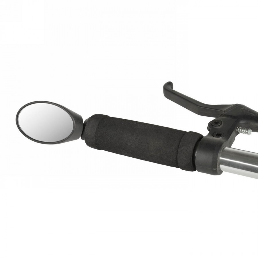 Mini bicycle mirror m-wave 'spy oval', 3d adjustable, black, with 2 holders for different handlebar diameters, on m-wave - 3