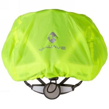 Helmet cover m-wave, water-repellent, neon-yellow with reflective logos - 2