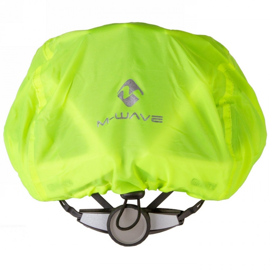 Copri casco m-wave, idrorepellente, giallo neon con loghi riflettenti - 2 - Alta visibilità - 0887539000042