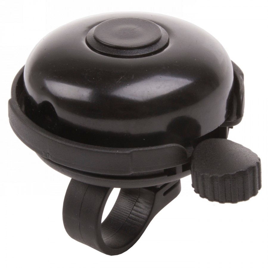 Bicycle bell, aluminium, black, quick assembly, with only one m3 screw, for right hand, on m-wave card - 1