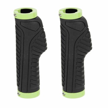 Ergonomic black/lime aluminum grips - 1