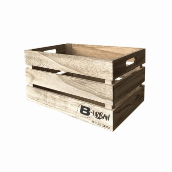 B-cesta urbana de madera pequeña 36,5x25x20 h - 1