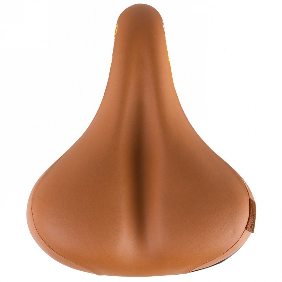 Saddle velo plush, tour ela x, brown, 260 x 220 mm, with elastomer suspension, d2, with clamp, only 847g, on card - 3