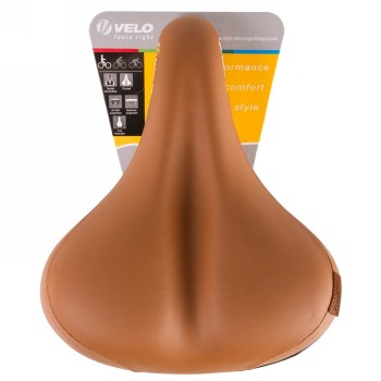 selle velo plush, tour ela x, marron, 260 x 220 mm, avec suspension élastomère, d2, avec collier de serrage, seulement 847g, sur