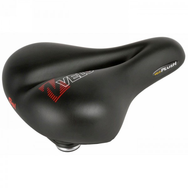 Saddle velo, plush gel elasto, 275 x 213 mm, without clamp, steel frame w. elastomer suspension, insole, 843 g - 1