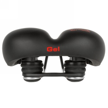 selle velo, plush gel elasto, 275 x 213 mm, sans attache, armature en acier avec suspension élastomère, insert, 843 g - 2