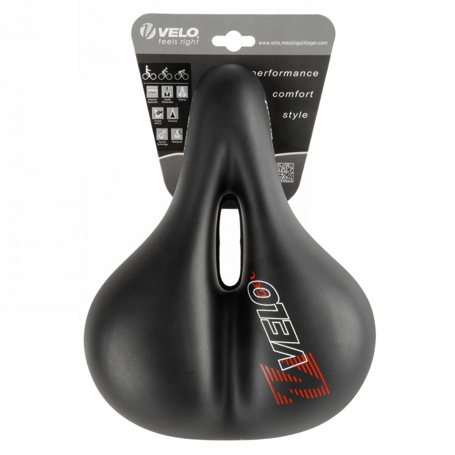 Saddle velo, plush gel elasto, 275 x 213 mm, without clamp, steel frame w. elastomer suspension, insole, 843 g - 4