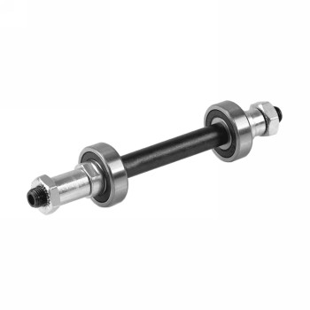3/8" drilled 145mm rear hub axle with bearings - 1
