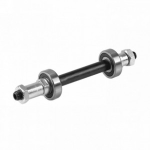3/8" drilled 145mm rear hub axle with bearings - 1