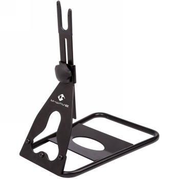 Exhibition bike rack chopstand included, 12'- 29', adjustable height 215 mm - 365 mm, for rear wheel axle, black, m-w logo - 1