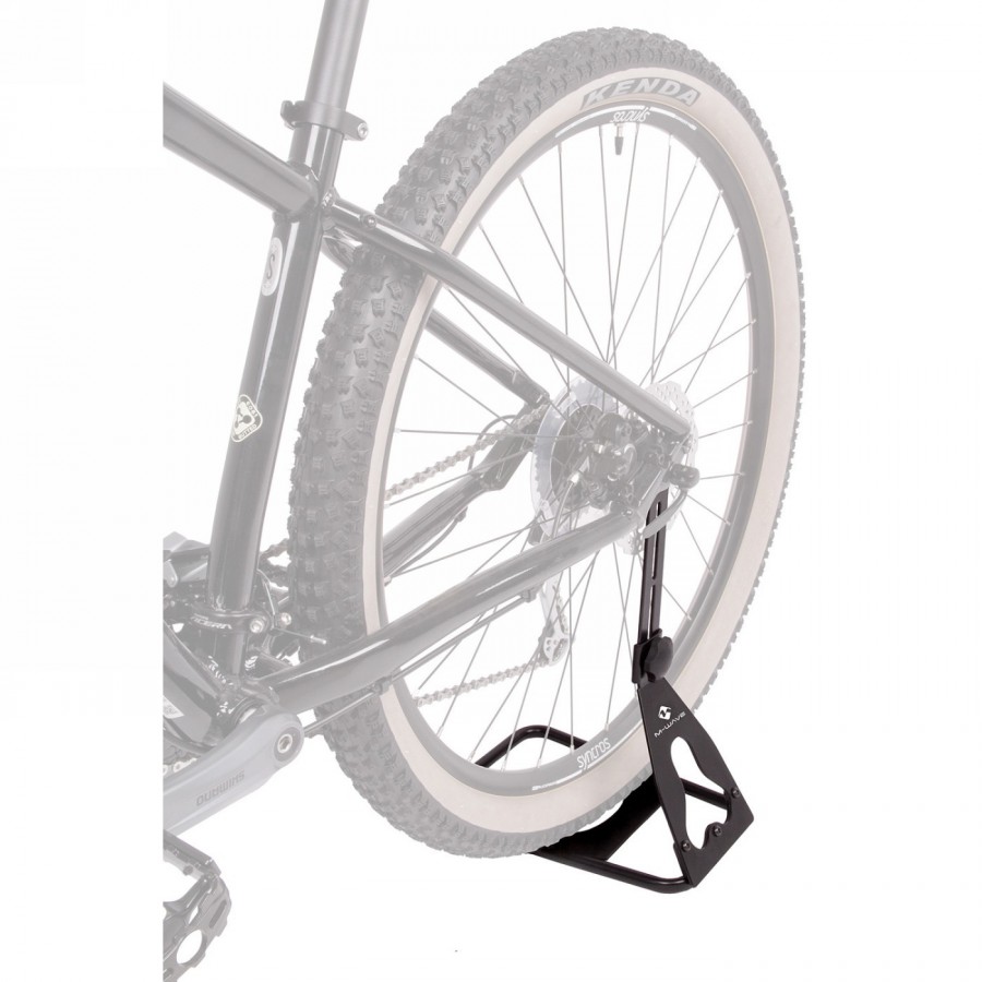 Exhibition bike rack chopstand included, 12'- 29', adjustable height 215 mm - 365 mm, for rear wheel axle, black, m-w logo - 2