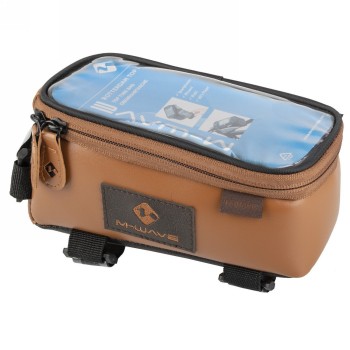 Borsa top tube per smartphone rotterdam top xl le 'm-wave xx', pelle sintetica, marrone chiaro, supporto a clip - 1 - Borse e ba