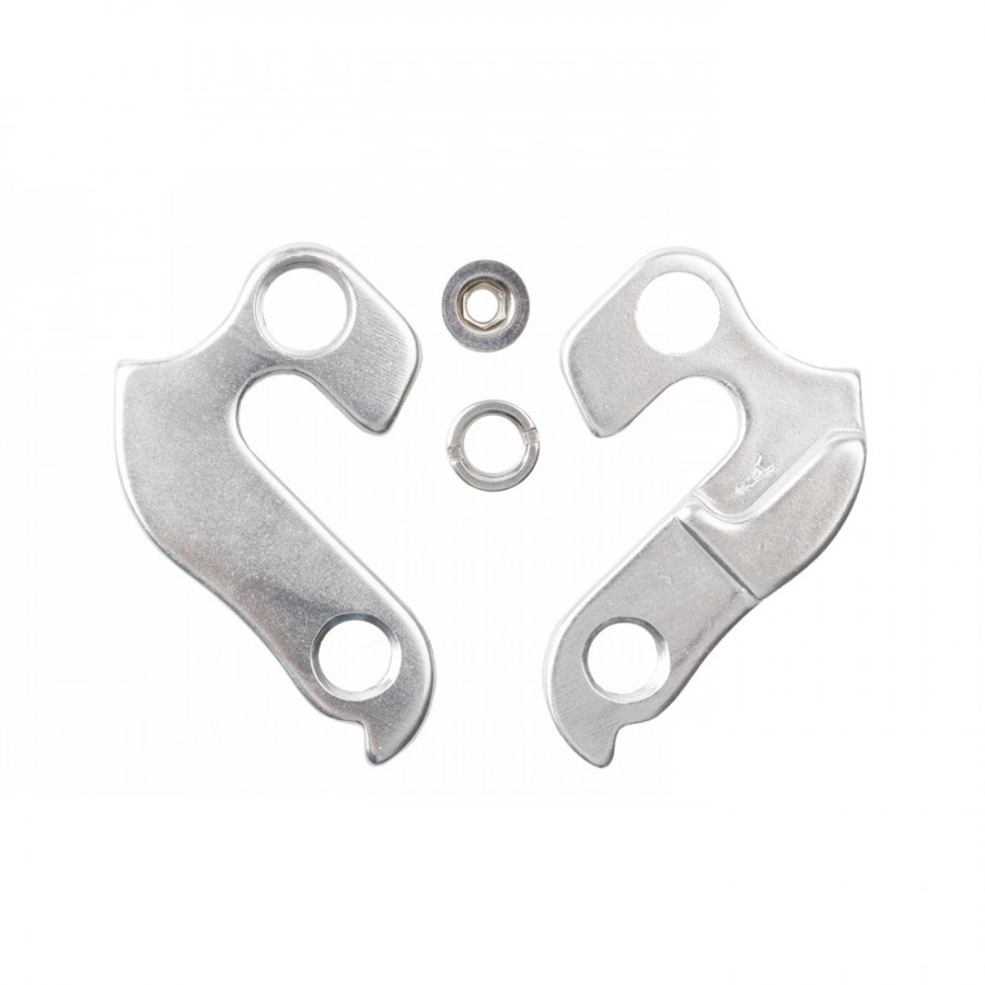 Scott bicycle derailleur hanger, made of aluminum, silver, with nut, in PE-bag for e-espect, scale jr., spa models. - 1