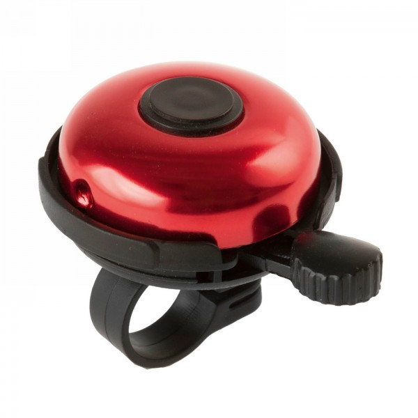 Campanello per bicicletta, alluminio, rosso/nero, montaggio rapido, con una sola vite m3, scheda m-wave - 1 - Campanelli - 08875