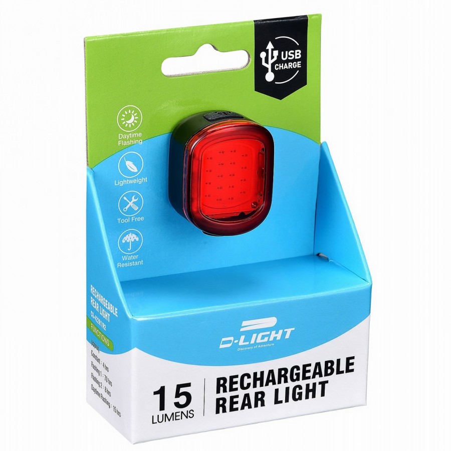 USB RECHARGEABLE REAR LIGHTS CG-422R2 18 CHIPS 4F - 3