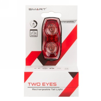 Smart flashing light, 2 red leds, usb rechargeable battery - 4