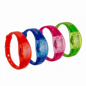 Bracelet led silicone rouge avec 3 led 1 fonction - 1