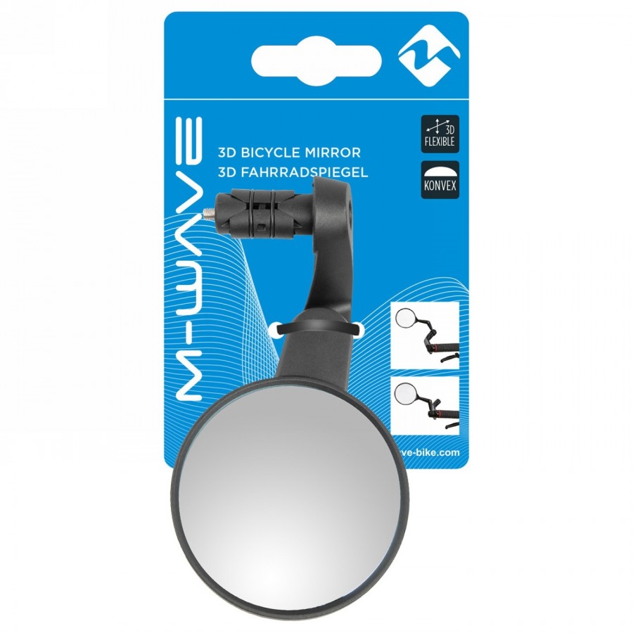 miroir vélo m-wave spy space en xl, montage sur le côté gauche au bout du guidon, adapté aux diamètres intérieurs 17-21 mm, - 4