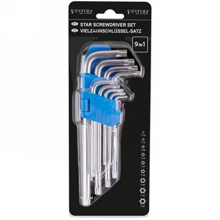 internal hex spanner set ventura, t10/t15/t20/t25/t27/t30/t40/t45/t50, steel, in blister pack - 4