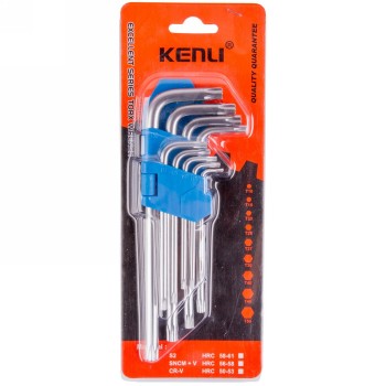 internal hex spanner set ventura, t10/t15/t20/t25/t27/t30/t40/t45/t50, steel, in blister pack - 5