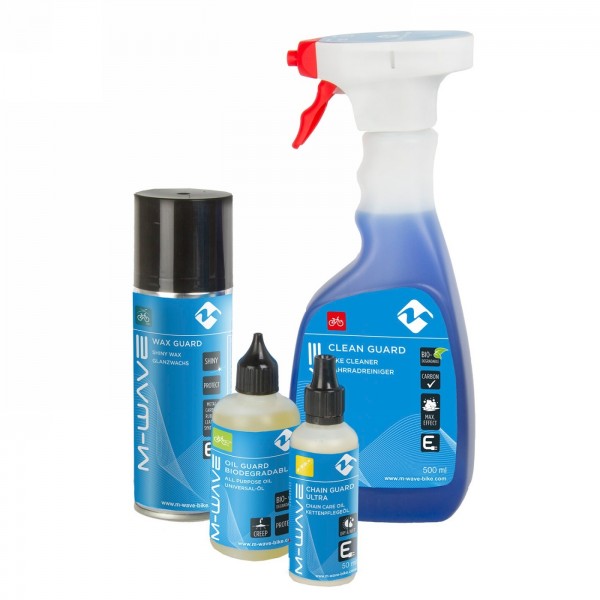 M-wave bike care set, 4-piece 1 set consists of cleaner (880750), wax (880770), chain care (880765) and special oil - 1