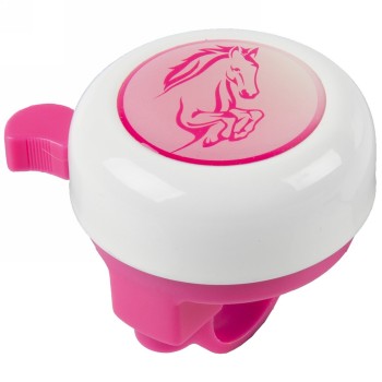 Children's bell, steel lid, plastic base with 2 screws, with 3D sticker, horse design - 1