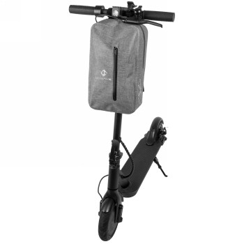 Bolsa de manillar suburban messenger compacta muy adecuada para e-scooters fabricada en nylon tpu, gris moteado con estampado re