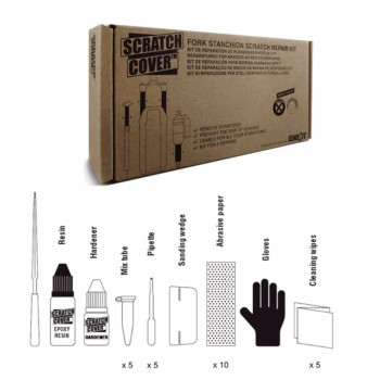 Transparent scratch repair kit for tool stems and bicompnent ultra resistant resin - 1