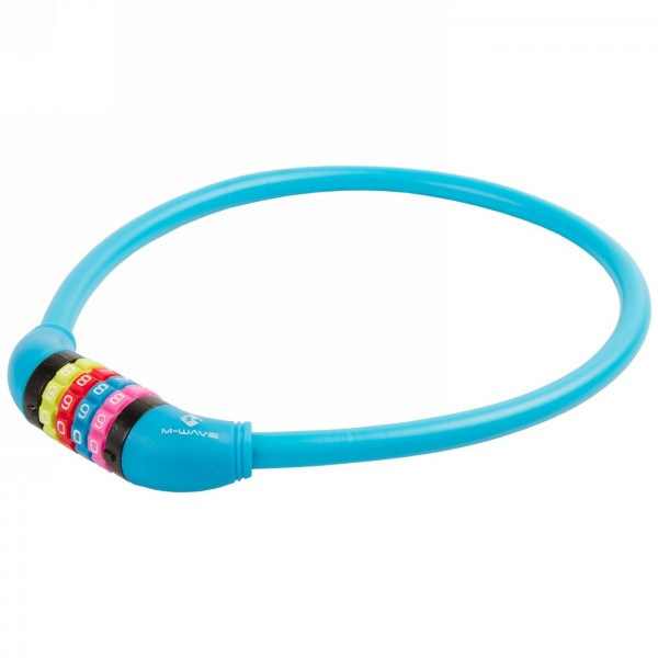 Cadenas à combinaison M-Wave 'ds 12.6,5 s', avec revêtement en silicone, 650 x 12 mm, bleu, sur carte - 1