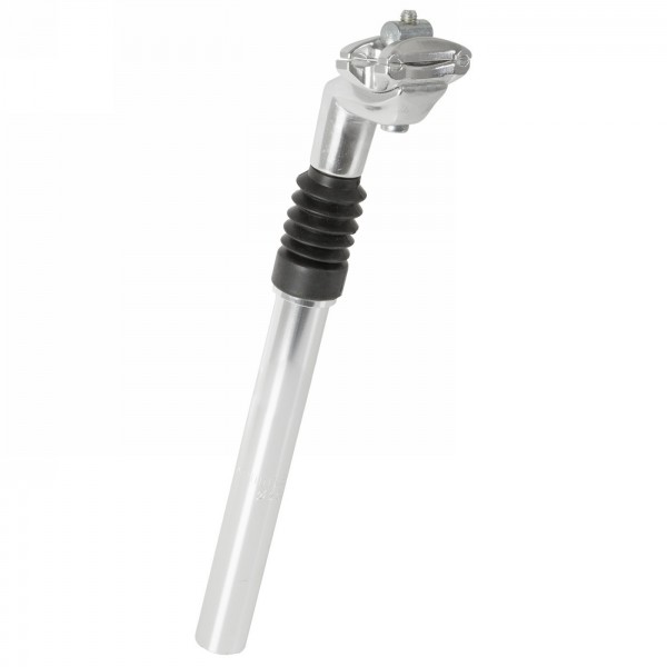 Seat post sp-c2 m-wave, aluminium, suspension, aluminium patent head, silver, 315 x 25.4mm, adjustable preload, suspension trave