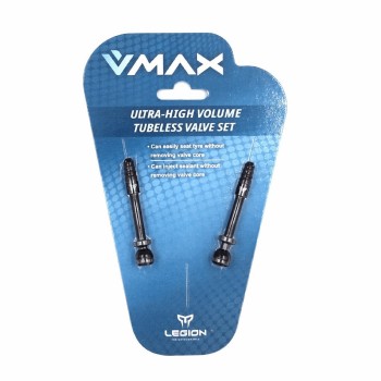 Válvula v-max tubeless longitud: 57,5mm en aluminio negro (2 piezas - 1