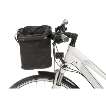 sac de guidon, 'm-wave utrecht fold', utilisable comme sac à provisions, pliable, noir, avec support 'clip-on - 3