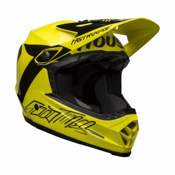 Casco full-9 fus mips amarillo/negro 53/55cm talla s - 1