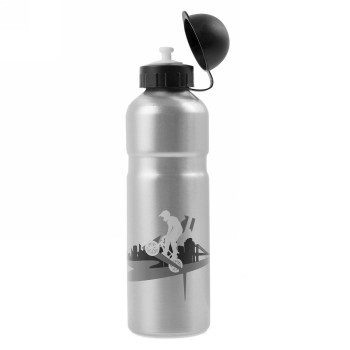 Aluminum water bottle (like 340290), 750 ccm, printed, with black cap closure with sealing lip, without holder - 3