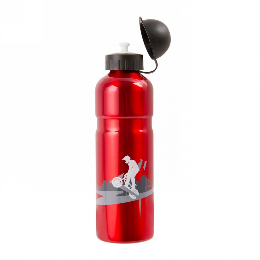 Aluminum water bottle (like 340290), 750 ccm, printed, with black cap closure with sealing lip, without holder - 4