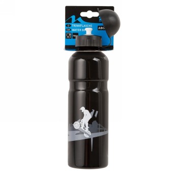 Aluminum water bottle (like 340290), 750 ccm, printed, with black cap closure with sealing lip, without holder - 8