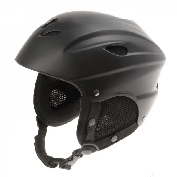 Casco de esquí, diseño: negro mate, talla s 52 - 55 cm, con sistema de anillas, con almohadillas desmontables, con almohadillas 