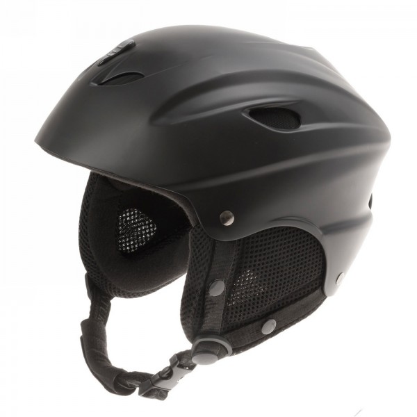 Ski helmet, design: matt black, size s 52 - 55 cm, with ring system, with detachable ear pads, with lockable ear pads - 1